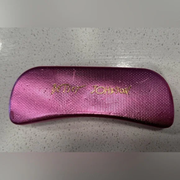 Betsey Johnson Harajuku Flower Eyeglass Frames β Black & Green Cat Eye with case - Picture 4 of 11